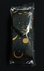 black and gold sun moon and stars satin lanyard